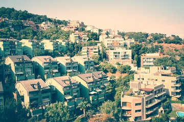 Fototapeta premium Barcelona - Tibidabo. Retro filtered colors style.