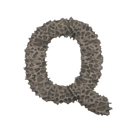 Porous stone letter - 3D render
