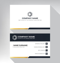Business card in modern luxury style black gold white