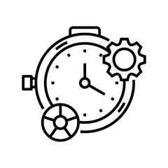 Alarm settings line icon, concept sign, outline vector illustration, linear symbol.