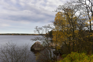Mon repos is rocky landscape Park on the shore of the Bay of Protective Vyborg Bay, Northern part...