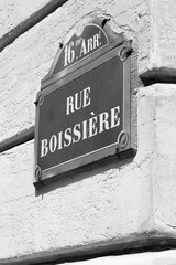 Paris street. Black and white vintage style photo.