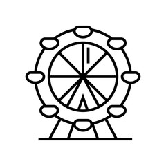 Big wheel line icon, concept sign, outline vector illustration, linear symbol.