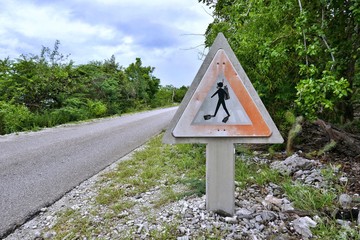 Bonaire – Divers crossing road sign