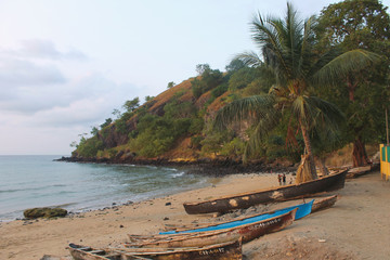 Near of Lagoa Azul in Sao Tome Island 