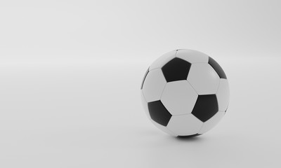 Realistic soccer ball or football ball basic pattern  on white background. 3d Style vector Ball isolated on white background.