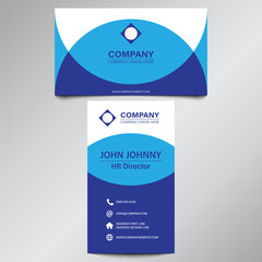 Modern Professional Blue Curve Business Card