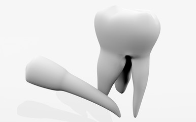 Teeth. Dentistry Implantation, dental treatment. 3D-rendering.