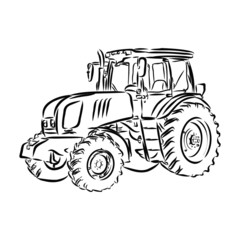 vector illustration of a tractor