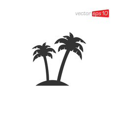 Palm Tree Icon Logo Design Vector