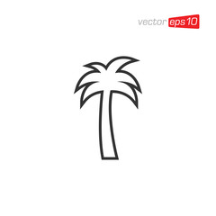 Palm Tree Icon Logo Design Vector