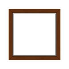 Wooden frame hanging on the wall vector isolated