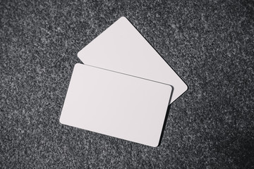 empty credit card mockup put on table