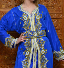 Moroccan caftan, Moroccan Dress . Traditional Moroccan dress worn by women at weddings. One of the most famous clothes in the world