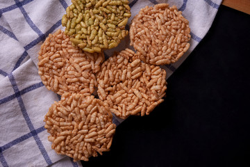 Deep fried crispy sticky rice the tradition snack in Asian