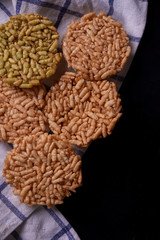 Deep fried crispy sticky rice the tradition snack in Asian