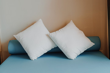 beautiful and comfortable pillow decoration in bedroom