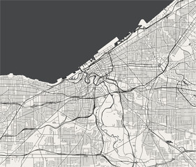 Fototapeta na wymiar map of the city of Cleveland, Ohio, USA