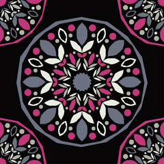 Mandala Flower. Seamless pattern. Vintage decorative elements. Eastern drawing. Vector illustration for web design or print.