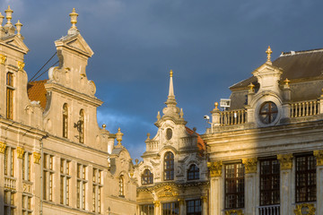 Fototapeta na wymiar Guildhalls at the Grand Place in Brussels, Belgium.