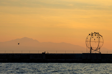 Embankment in Thessaloniki, sunset