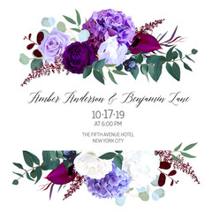 Elegant seasonal dark flowers vector design wedding frame © lavendertime