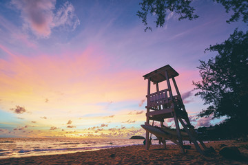 Beautiful landscape. Sunset on tropical beach.