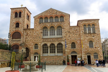Thessaloniki, Greece - February 13 2020: city architecture, streets, houses, balconies