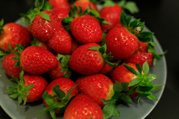 strawberries on a plate in February