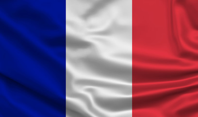 Waving flag. Silk texture. 3d Illustration.