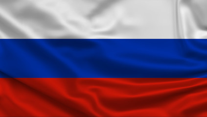 Waving flag. Silk texture. 3d Illustration.