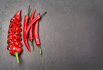 Fotobehang Red hot chili pepers o © AlenKadr