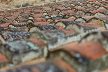 old roof tiles in greece