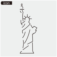 Statue of Liberty vector icon sign