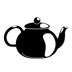 Glyph teapot isolated on white background. black silhouette Front view of drink ceremony. Vector natural pictogram. Spa, wellness relaxation concept. Nature healthy symbol