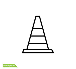 Safety cone icon vector logo template