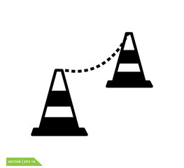 Safety cone icon vector logo template