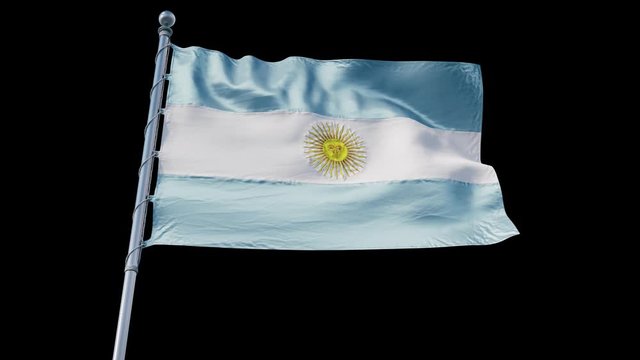 Flag Argentina AR 4k loop