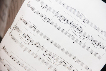 Naklejka premium musical notes for piano on a white sheet