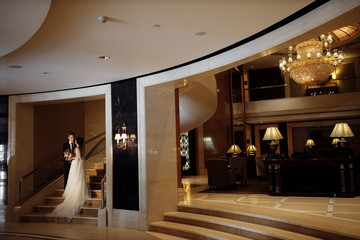 Amazing bride and groom in the perfect hotel