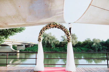 wedding gazebo decoration on the beach