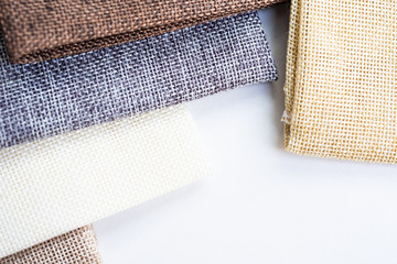 Vintage fabric on white background.