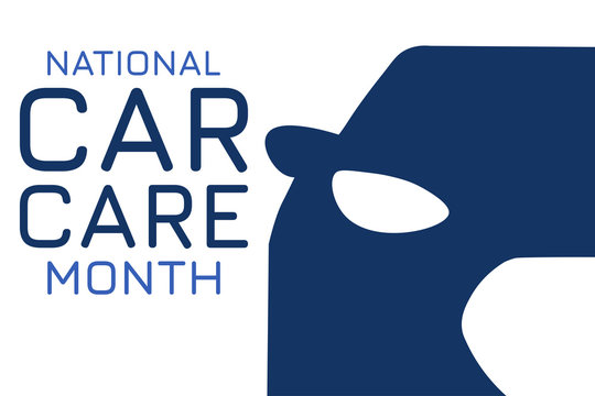 April is National Car Care Month. Holiday concept. Template for background, banner, card, poster with text inscription. Vector EPS10 illustration.