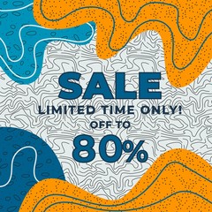 Sale all items banner template design, end of trendy special banner. Vector illustration