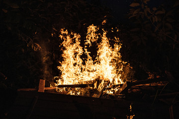 fire in fireplace