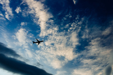 Beauty white cloud and clear blue sky in sunny day texture background