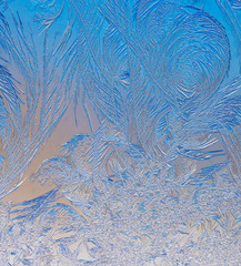 Natural pattern on glass at dawn of the sun.