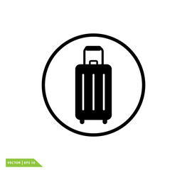 Travel bag icon vector logo design template