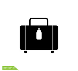 Travel bag icon vector logo design template