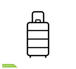 Travel bag icon vector logo design template
